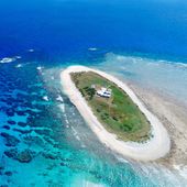 An arial drone shot of South Islet